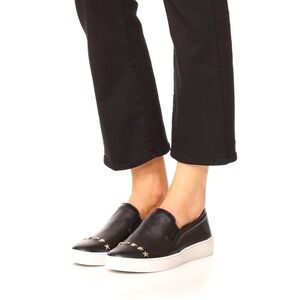 Michael Kors Black Slip-On Sneakers with Gold Accents